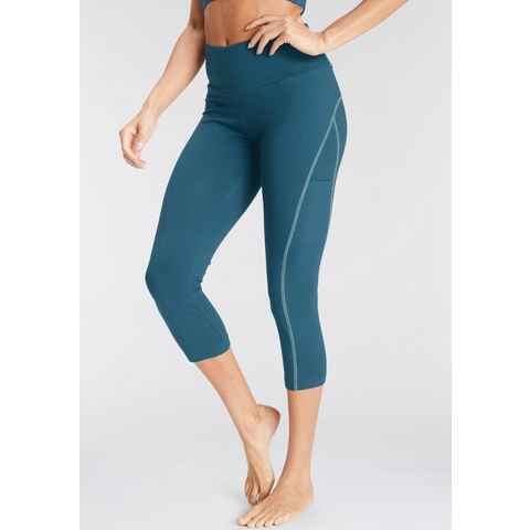 LASCANA ACTIVE Caprileggings -Sporthose mit Kontrastnähten und breitem Bund