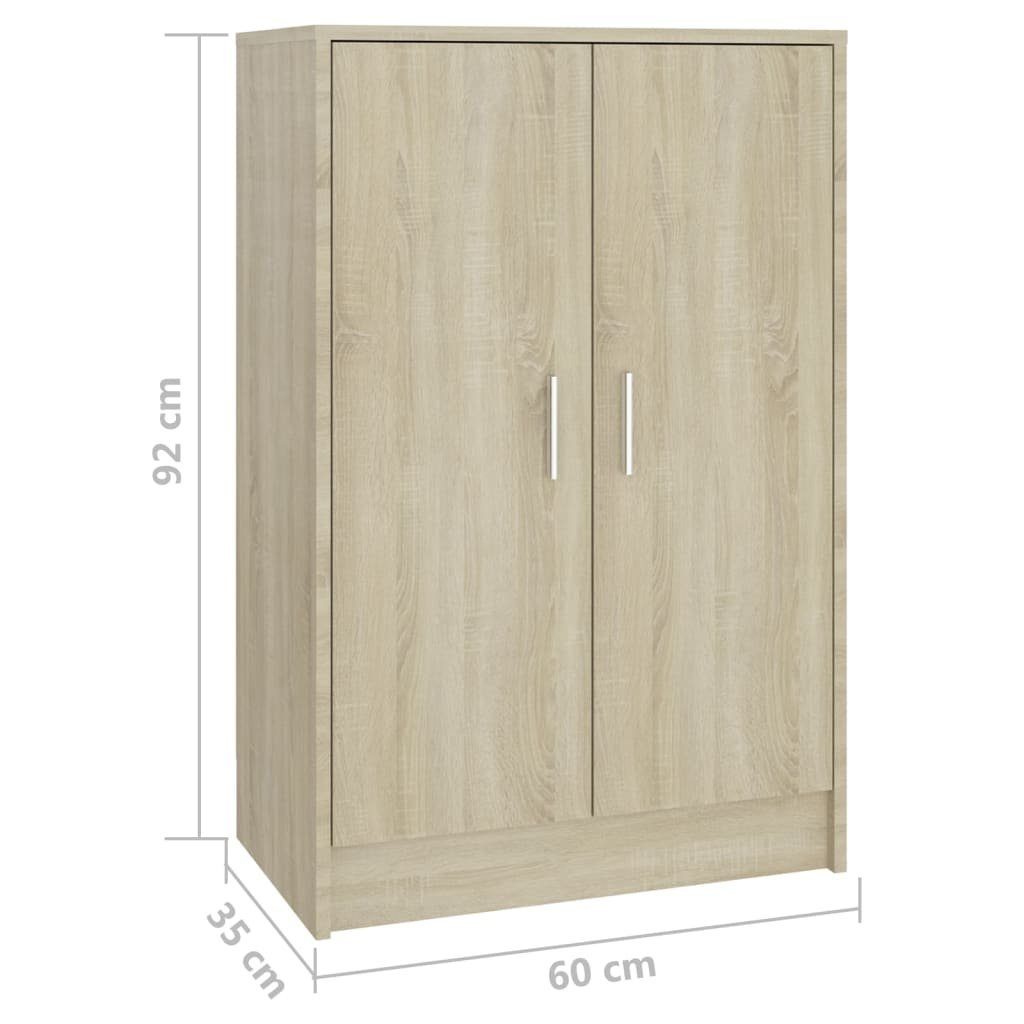 furnicato Sonoma-Eiche Holzwerkstoff Schuhschrank cm 60x35x92