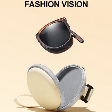 Fivejoy Sonnenbrille Faltbare Vintage Polarisierte Sonnenbrille für Damen UV400 Schutz