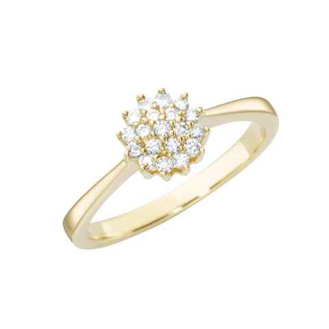 Luigi Merano Diamantring Blüte mit Brillanten, Gold 585