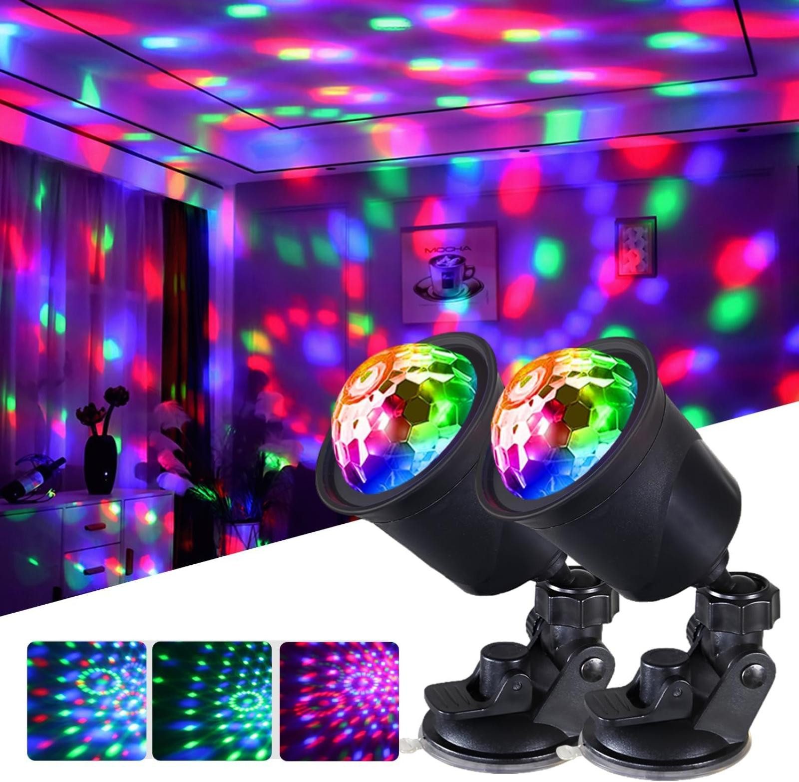 FELIXLEO LED Discolicht Mini Discokugel Disco-licht Partylicht Musikgesteuert 360°