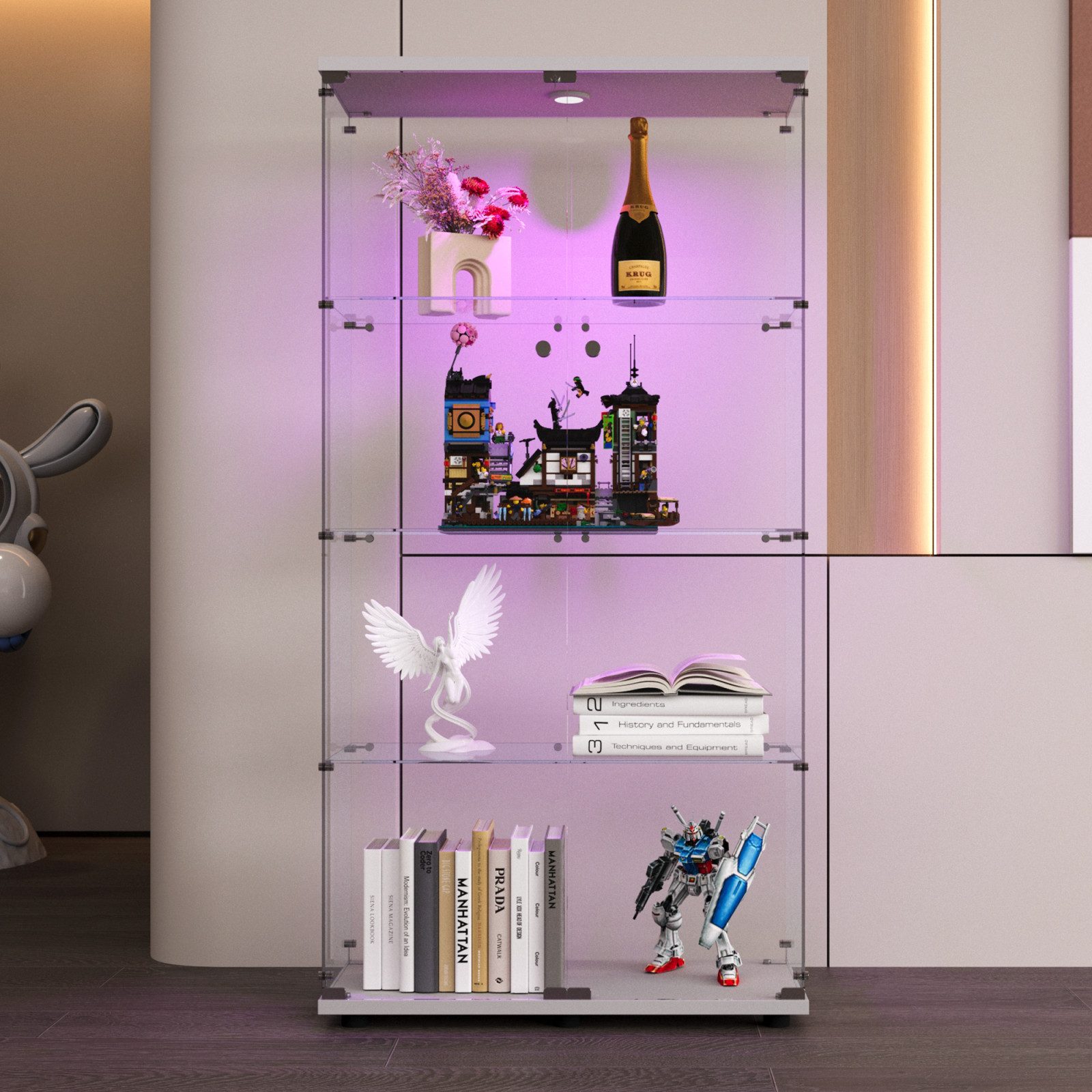 Furnishings Home Glasvitrine Vitrine Doppeltür Hoch günstig online kaufen