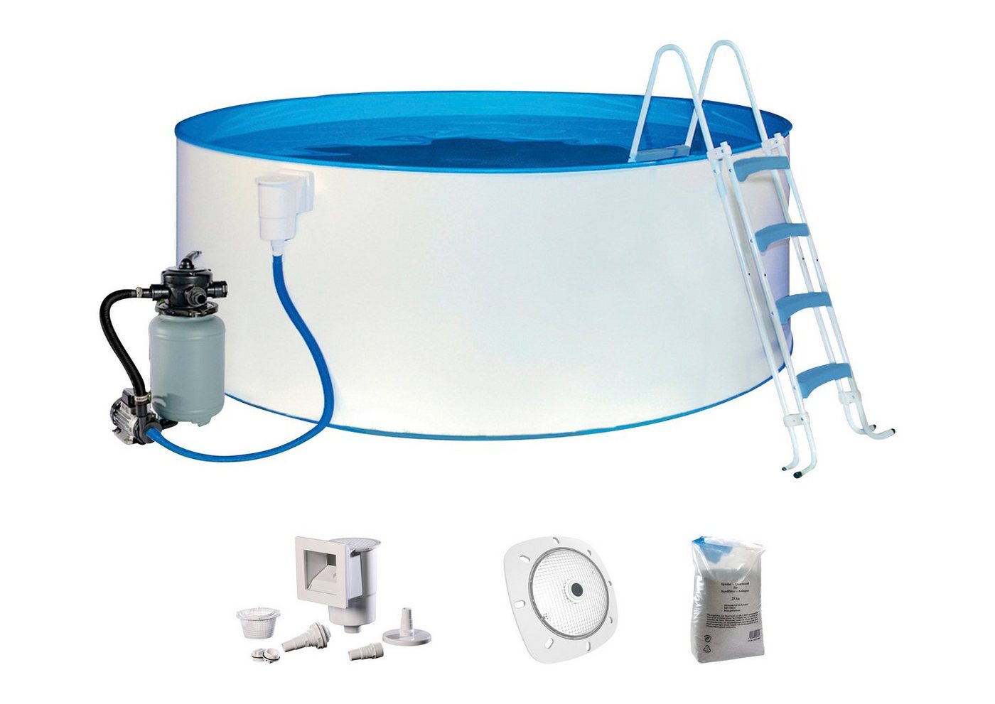KONIFERA Rundpool RÜGEN 1 (Set, 5-tlg), mit LED-Scheinwerfer zur stimmungsvollen abendlichen Beleuchtung