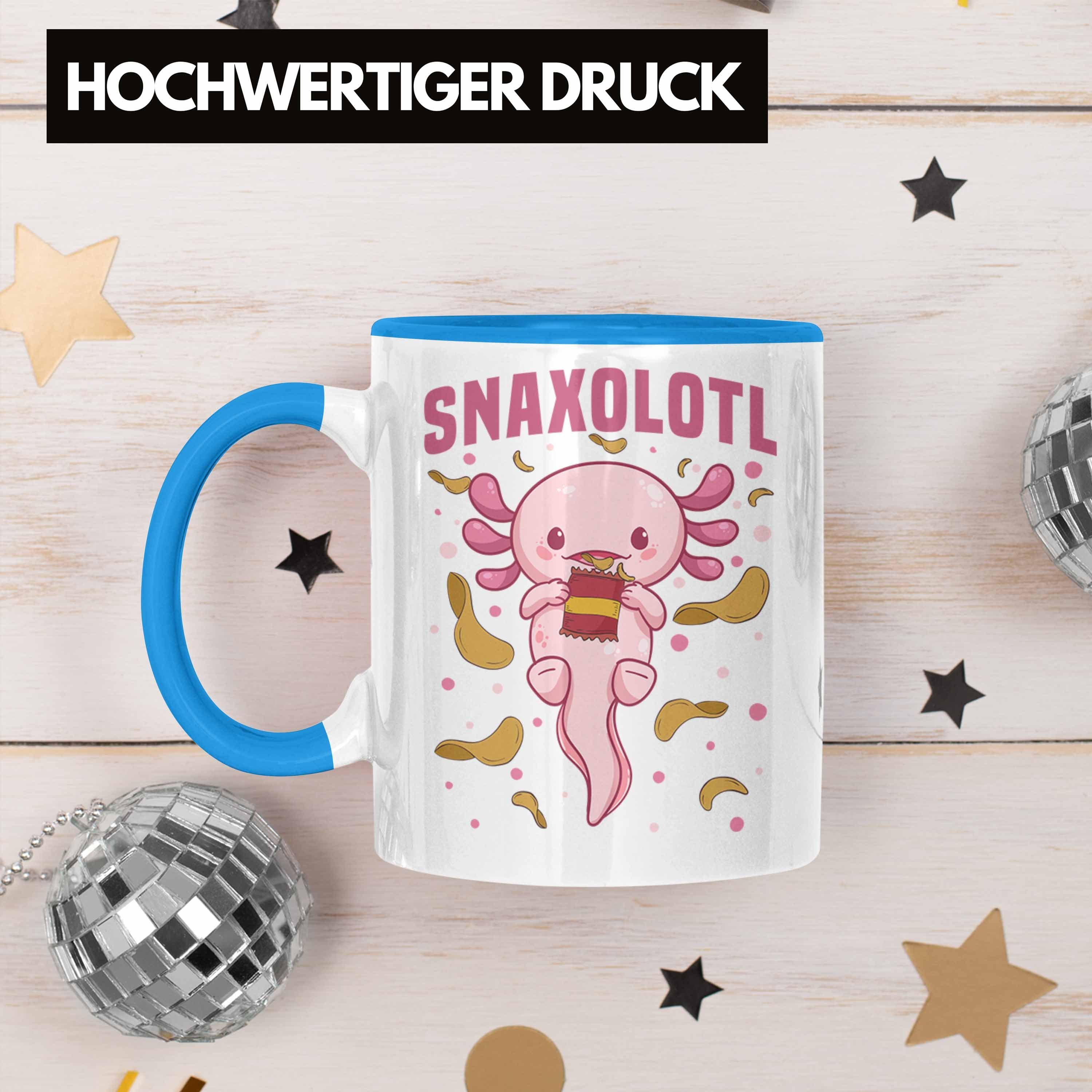 Geschenk Tasse Tasse - Schwanzlurch-Liebhaber für Snaxolotl Axolotl Trendation Trendation Blau