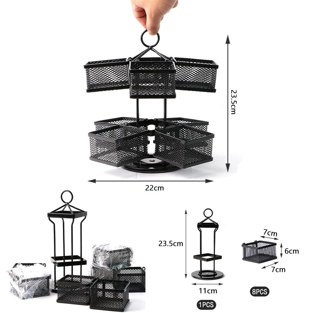 TUWENA Teebox Teebeutelhalter aus Metall,2-Etagen drehbar Teebeutel-Aufbewahrungsbox