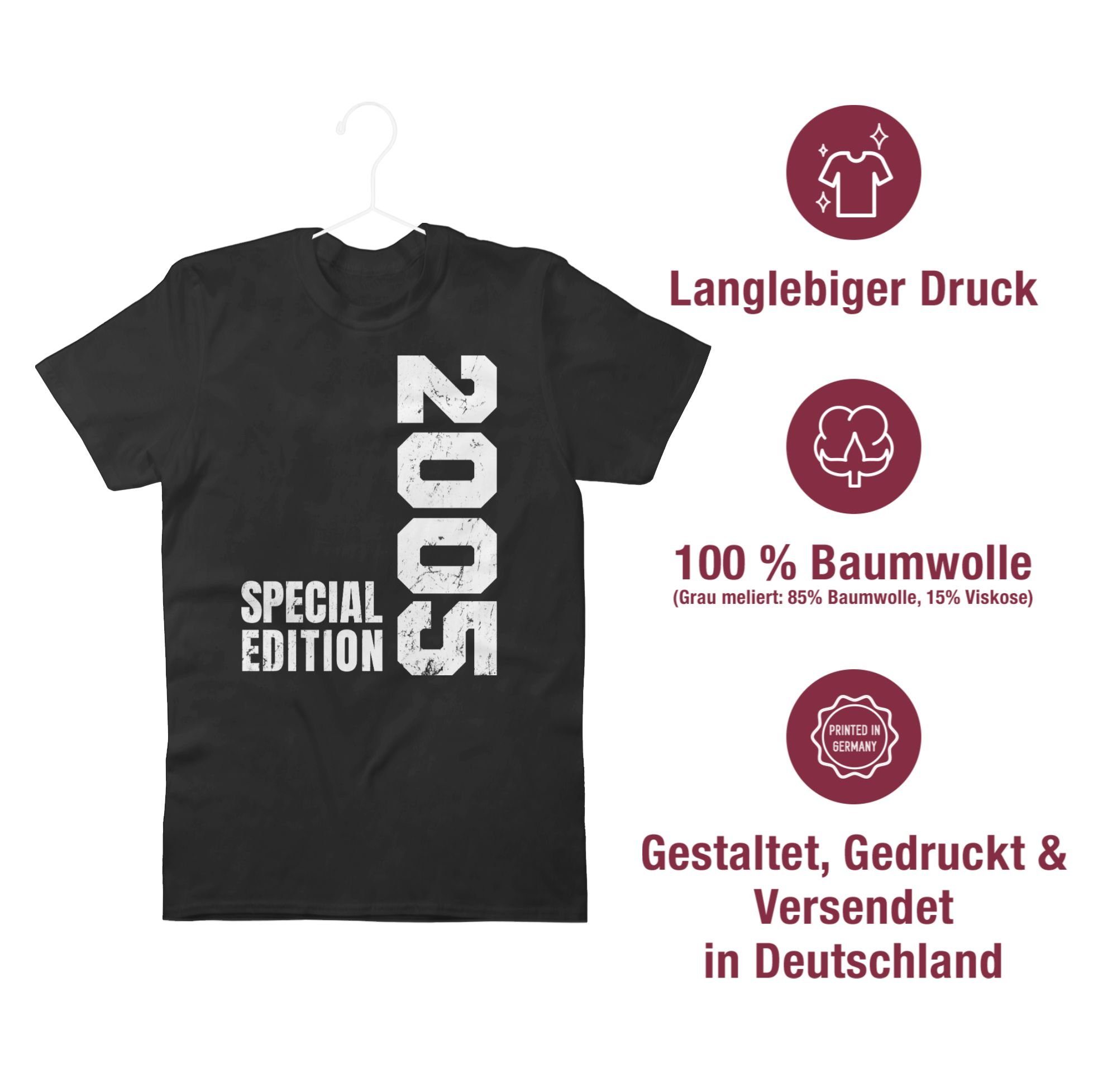 Geburtstag Special 18. 01 Shirtracer T-Shirt Schwarz Edition 2005