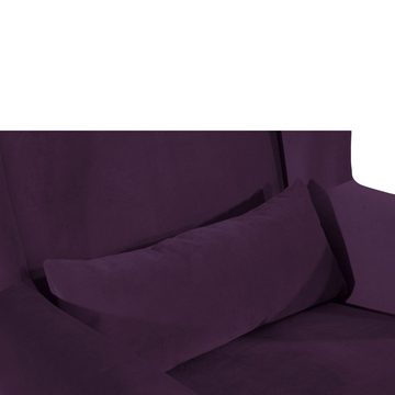 58 aufm Kessel XXL-Sessel Big-Sessel Kantha Bezug Samtvelours Buche natur / purple 21707 (Sparpreis inkl. Kostenlosem Versand, 1-St), hochwertig verarbeitet,bequemer Sitz