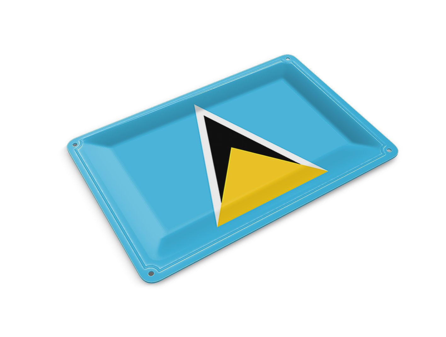 Femer GmbH Postkarte Flagge Saint Lucias 14x10cm Flag of Saint Lucia, unfrankiert