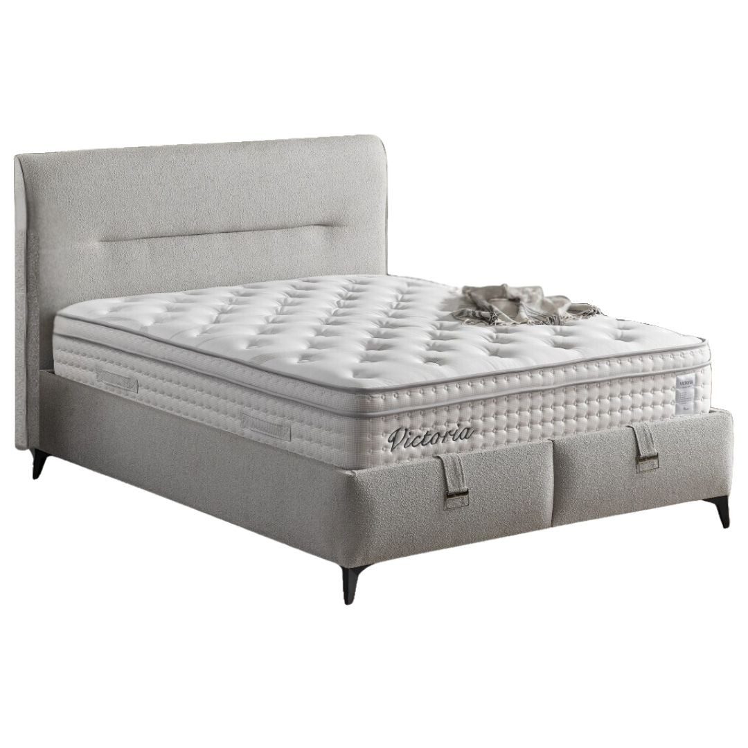 Villa Möbel Boxspringbett Victoria (Bett Set), XXL-Bettkasten mit Gasdruckfedern  mühelos & geräumig