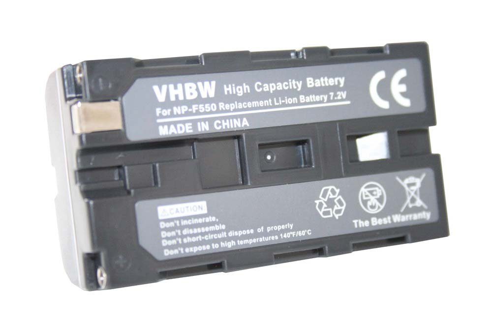 vhbw Ersatz für Sony NP-F950, NP-F930, NP-F750SP, NP-F750 für Kamera-Akku Li-Ion 1800 mAh (7,2 V)