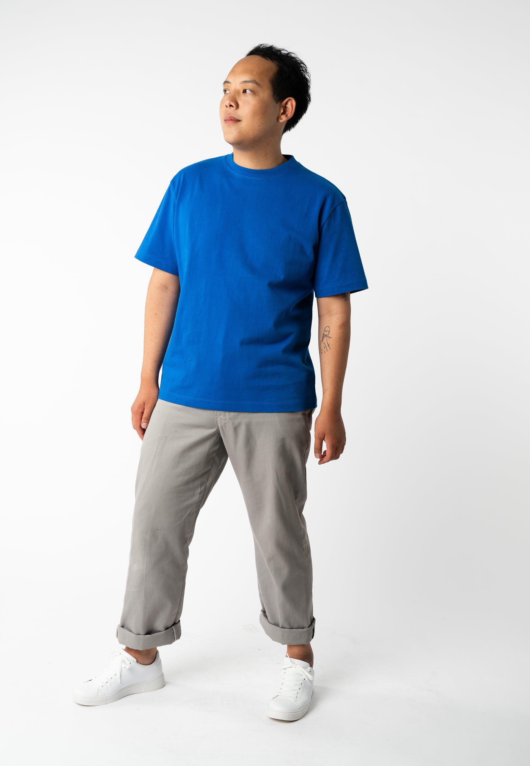 BHAJAN schwer Rippbündchen T-Shirt blue MELA vibrant Kurzarmshirt