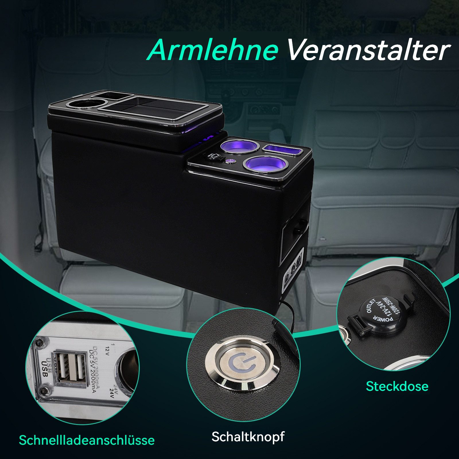 Hikity Aufbewahrungsbox Armlehnen-Aufbewahrungsbox für Busmodelle T5/T6/T6. günstig online kaufen