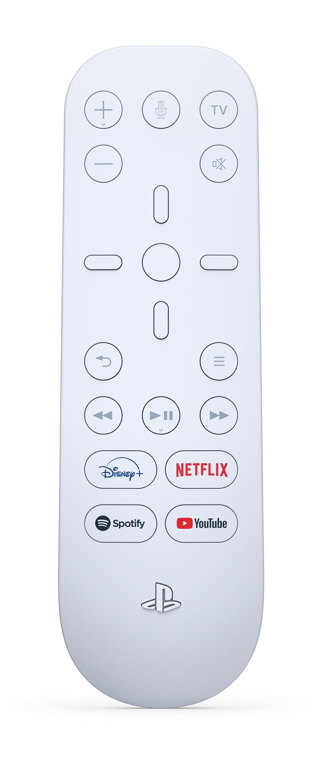 Sony PS 5 Medienfernbedienung Medienfernbedienung (2-in-1, App-Buttons, TV-Einstellungen)