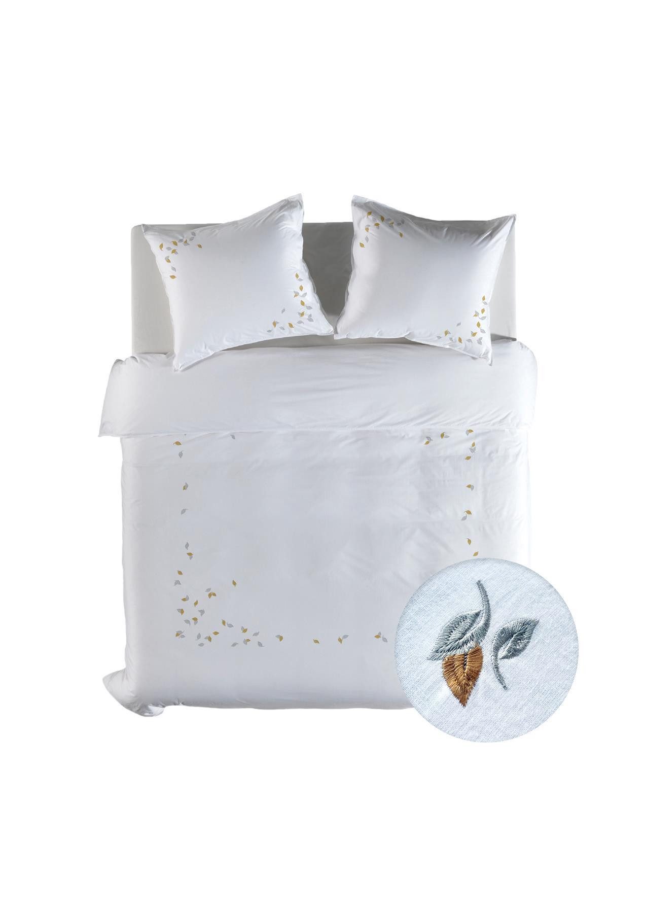 YELLOW Bettwäsche Suite Antibes Dbo 240 Blanc de Blanc 240x220 Blanc-de-Blanc, Mischgewebe, 3 teilig, Bettwäsche 240x220 Baumwolle Mischgewebe Hotelverschluss