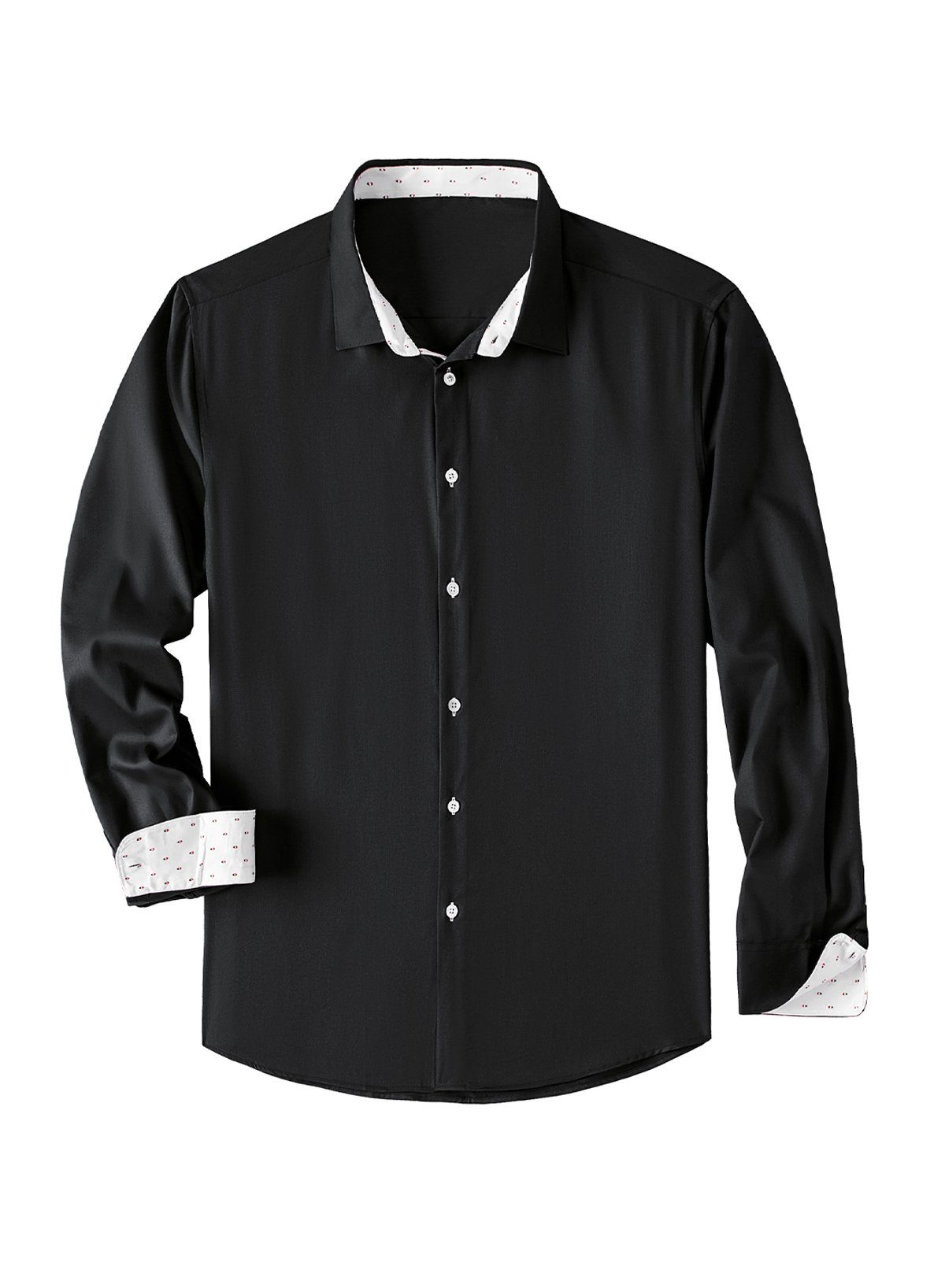 JMIERR Businesshemd Businesshemd Langarm Casual Herrenhemden Uni Schwarz Regular Kentkragen Freizeithemd Langarm S-2XL Anzug Für