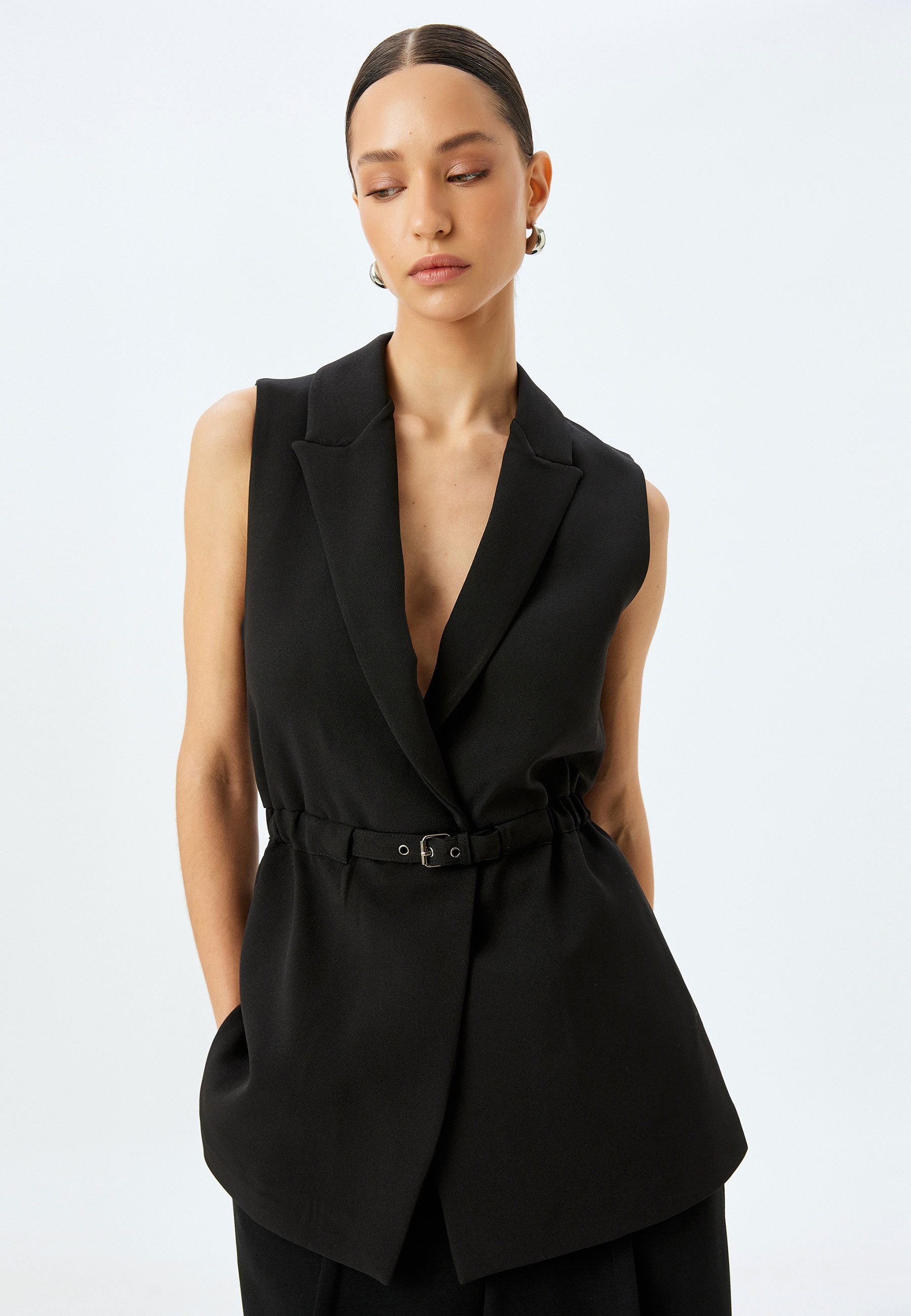 Koton Anzugweste Jacket Kragen Mit Bauchgurt Anzugweste günstig online kaufen