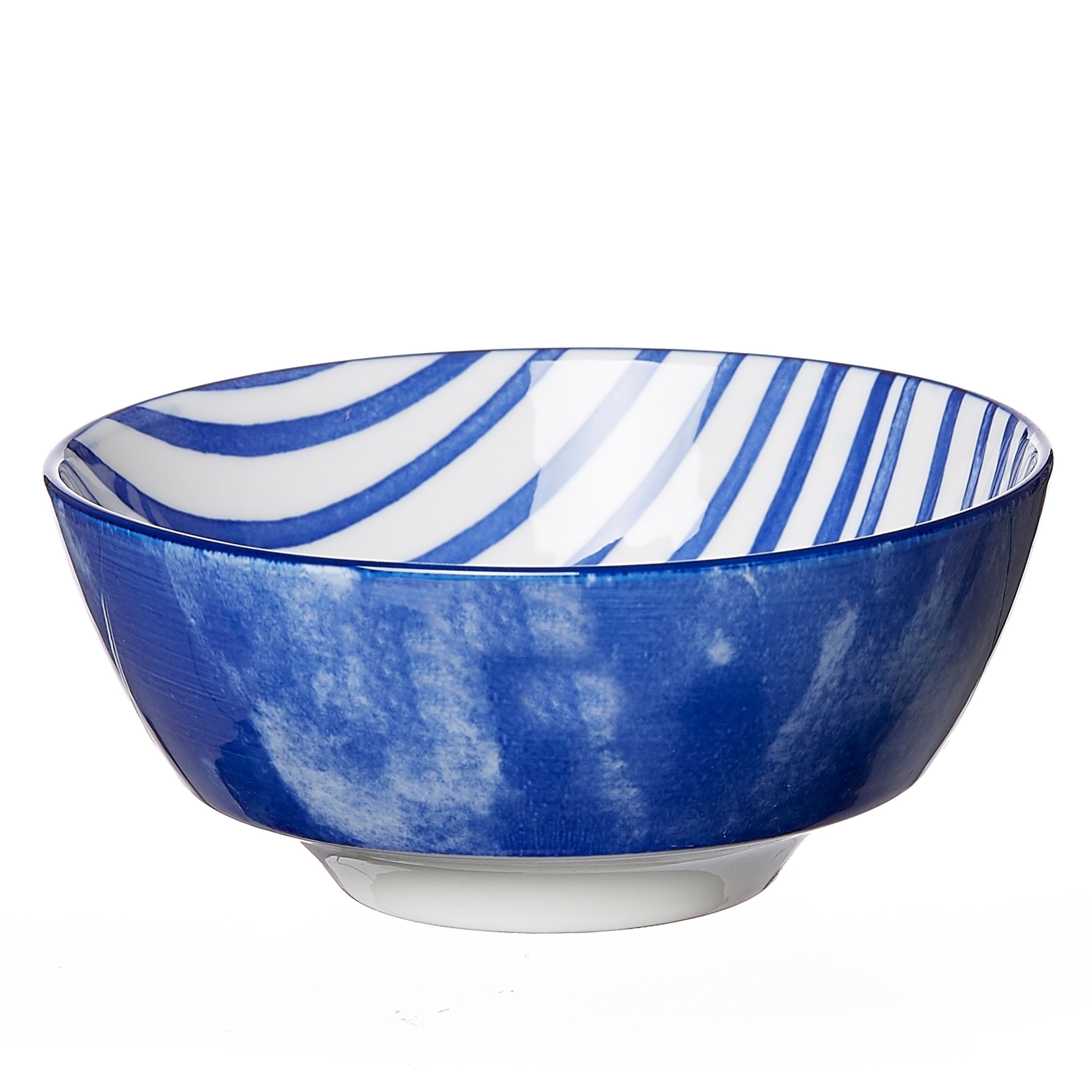 Ritzenhoff & Breker Servierschale 4er Set Schale 14cm Streifen Seaside - Ritzenhoff 270259, Porzellan