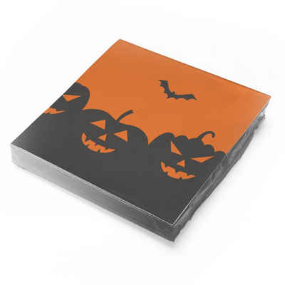 itenga Papierserviette itenga 20x Serviette Halloween - Halloweenservietten - Kürbis - 30 x 3