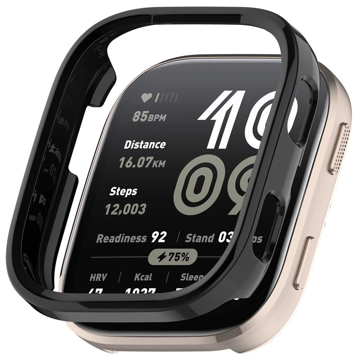 Wigento Smartwatch-Hülle Für Amazfit Bip 6 Design Kunststoff Watch Schutz Gehäuse Hülle Schwarz, Halbseitiger Kunststoff-Schutz, leicht und langlebig