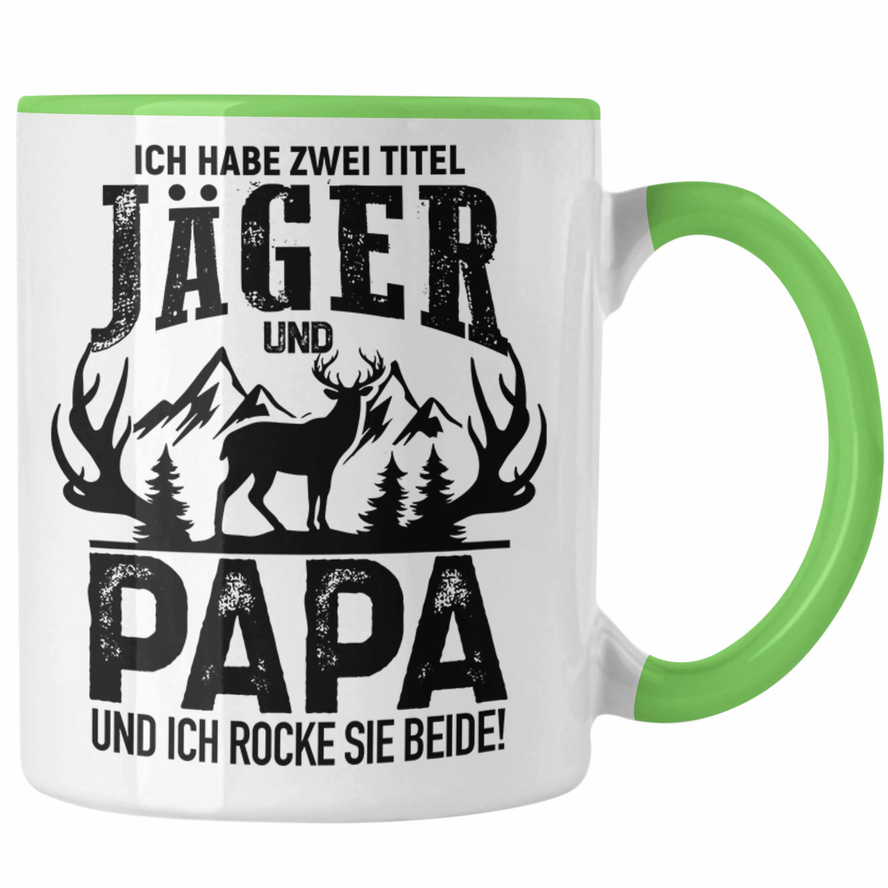 Tasse Geschenkidee Trendation Vatertag Jäger Tasse - Grün und Jäger für Geschenk Trendation Papa Spruch Männer