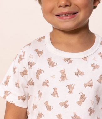 Petit Bateau Pyjama Petit Bateau Baumwoll-Pyjama mit Leoparden Print und Maske