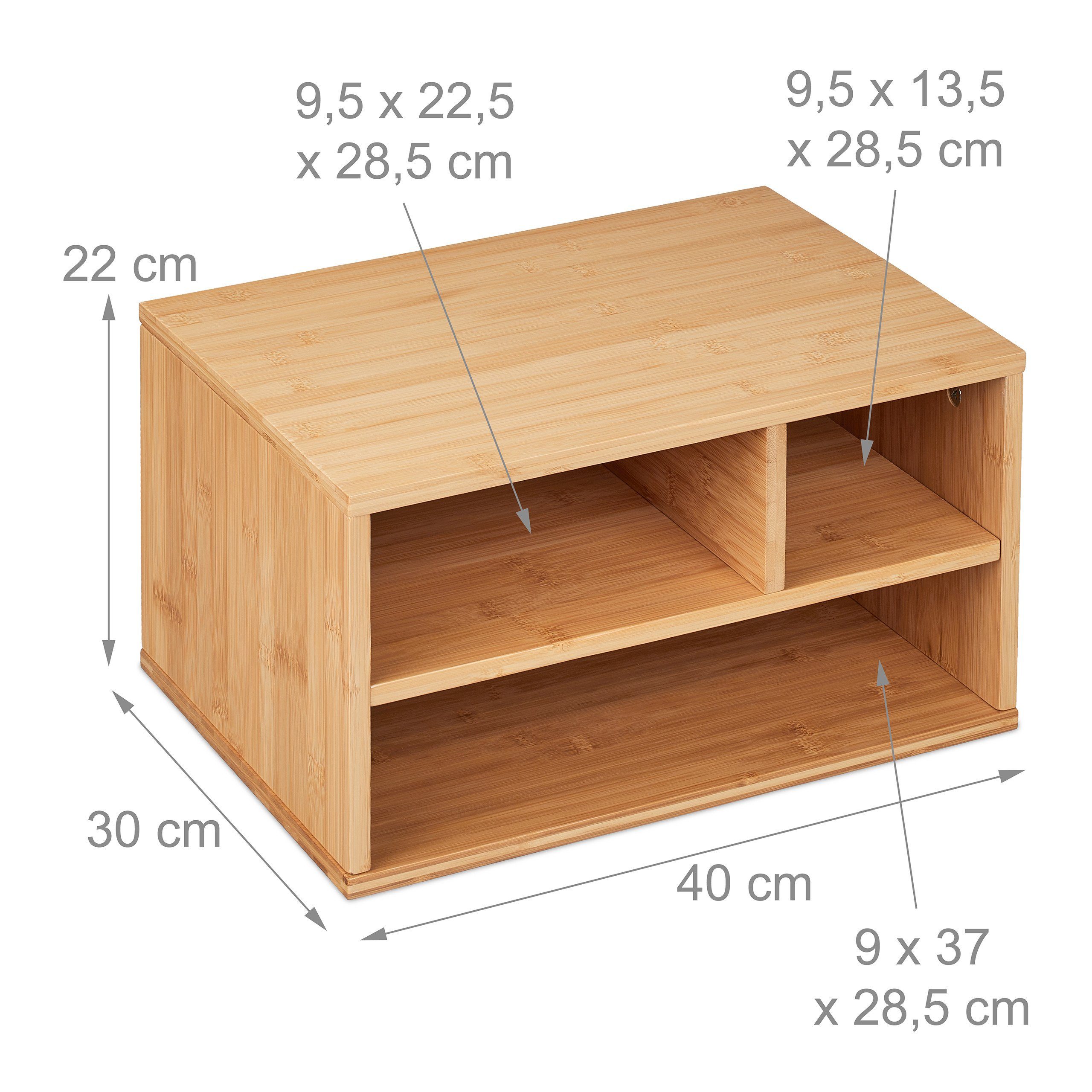 relaxdays Druckertisch Bambus Druckerständer Schreibtisch (1-St) – Bild 4 von 5