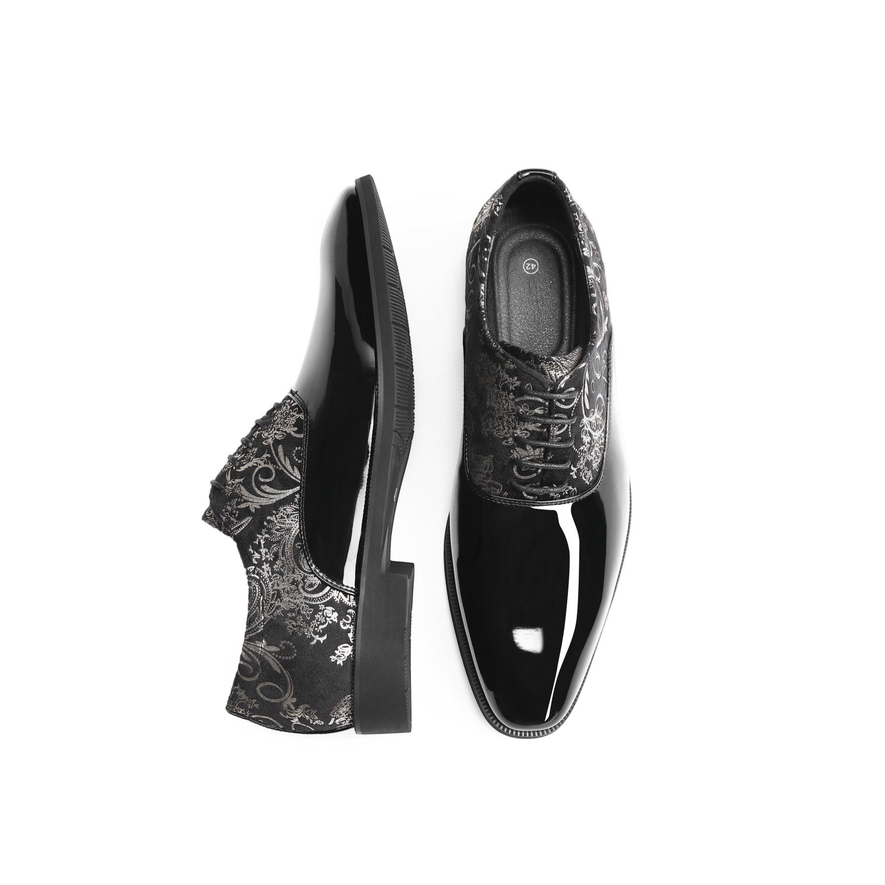 Allthemen Schnürschuh Herr Derby Schnürschuhe mit Retro Paisley Muster Business Formal Stil