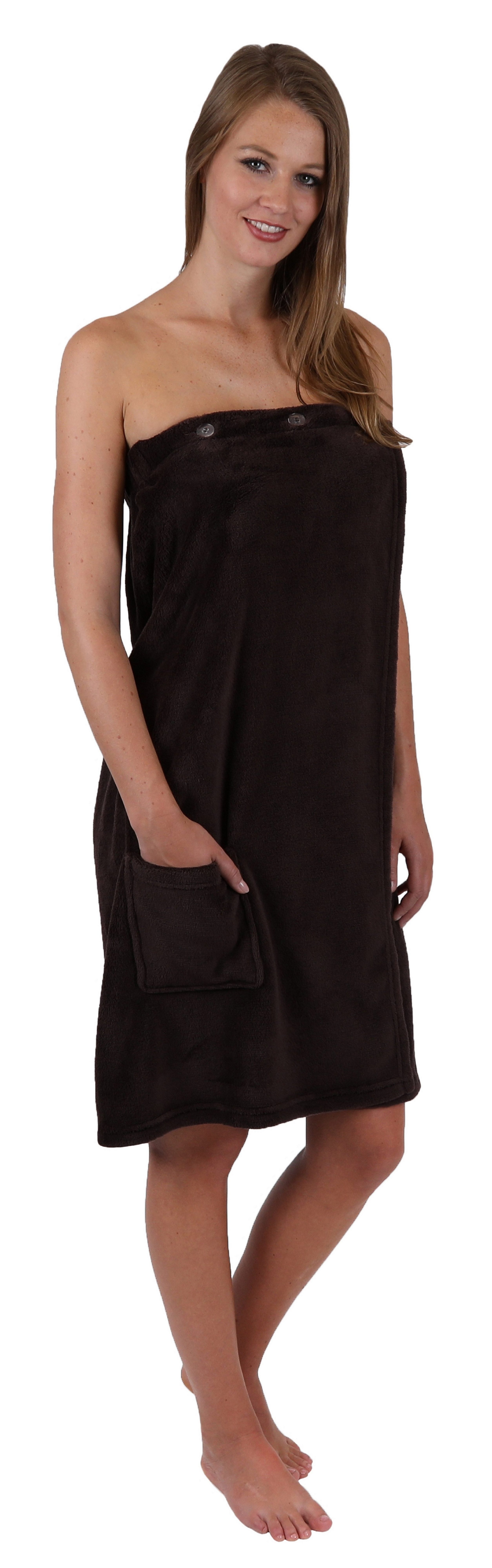 Betz Saunatuch Damen Saunakilt Wellness Regulierbar mit Knöpfe und Gummizug, 100% Baumwolle (1-St), Saunakilt, mit Knöpfen