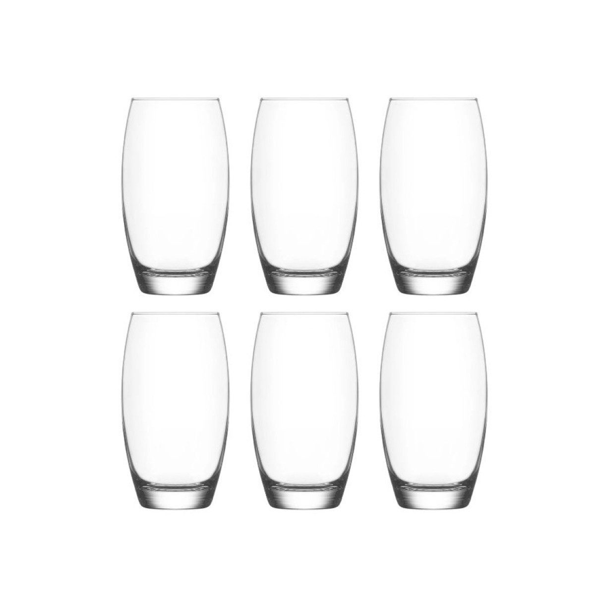 LAV Gläser-Set Empire Wassergläser - 6er Set, 510 ml, transparent, modernes Design, 6-tlg., Glas, 6-Teile, 510 ml
