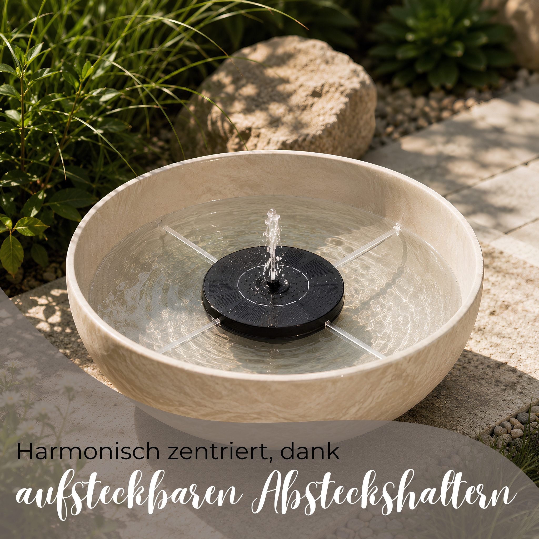 matches21 HOME & HOBBY Blumentopf Solarbrunnen Wasser-Fontäne für Garten Springbrunnen Miniteich (1 St), Schwimmende Solar Wasserpumpe für Balkon Terrasse Vogeltränke