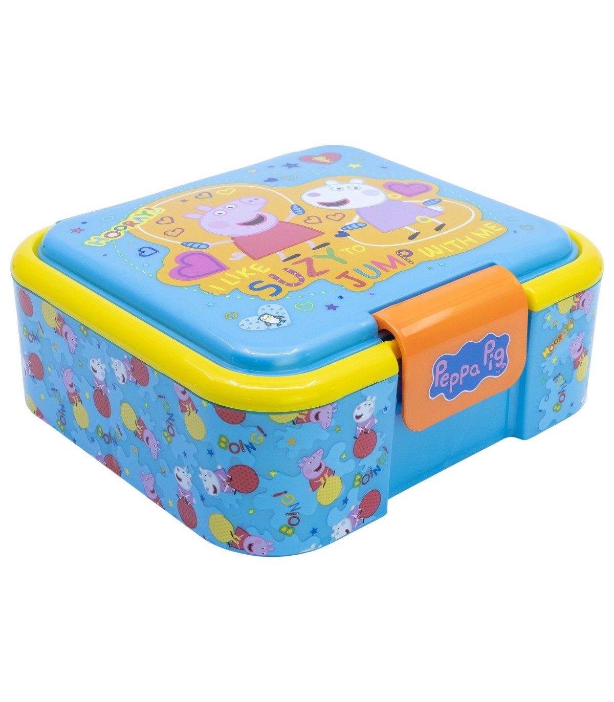 Peppa Pig Lunchbox Lunchbox Kinder Brotdose mit 3 Fächern Pausenbox, Polyethylen, (Packung)