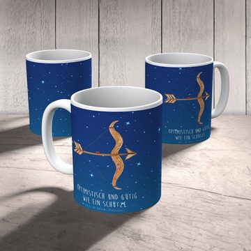 Mr. & Mrs. Panda Tasse Sternzeichen Schütze - Sternenhimmel Blau - Geschenk, Teetasse, Astro, Keramik, Einzigartiges Botschaft