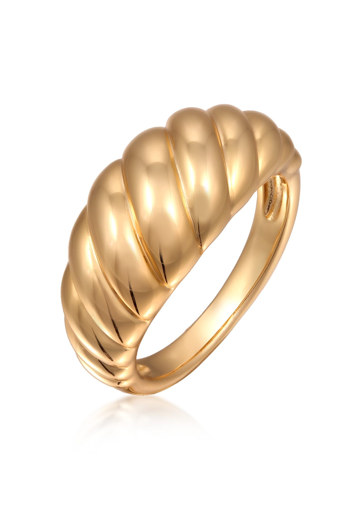 Fingerring Ring Organic Stil Rhodium-Finish Gold Messing