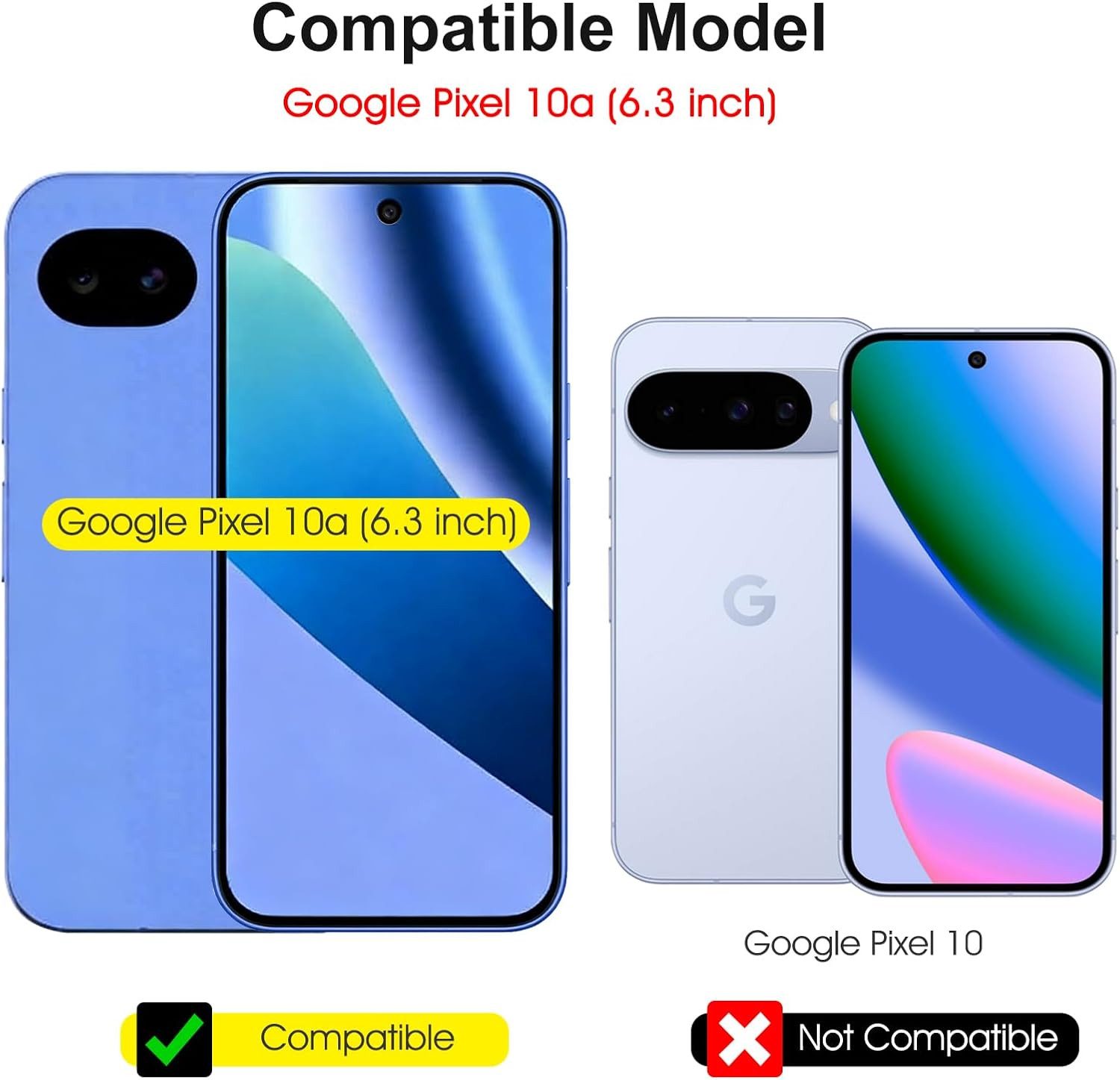 CLM-Tech Displayschutzglas und Kameraschutz für Google Pixel 10a, - Spar-Set (2x Display Panzerglas und 2x Kameraglas), 4 Stück, Anti-Fingerabdruck und blasenfr – Bild 2 von 5