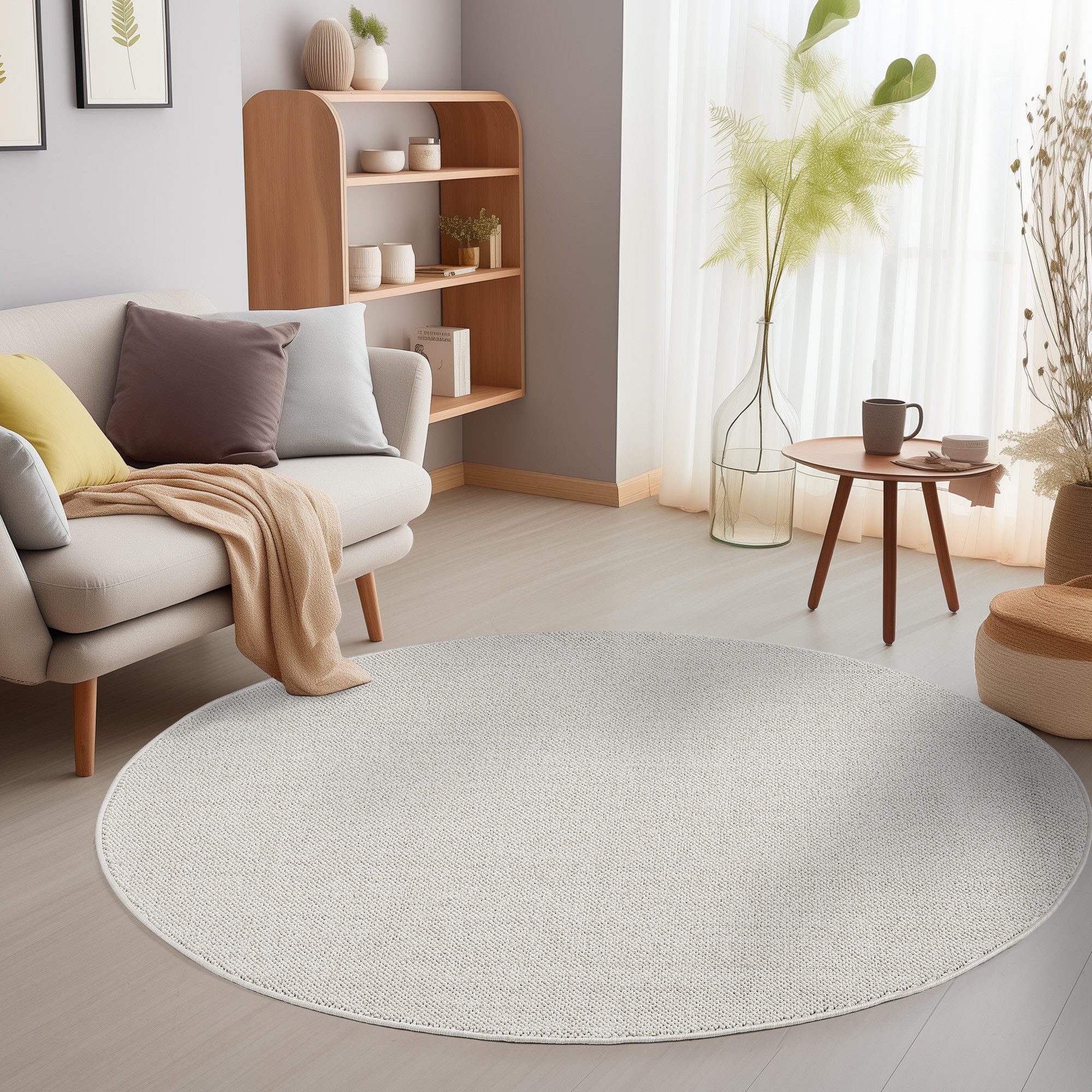SIMPEX24 Teppich Unicolor, Rund, Höhe: 7 günstig online kaufen