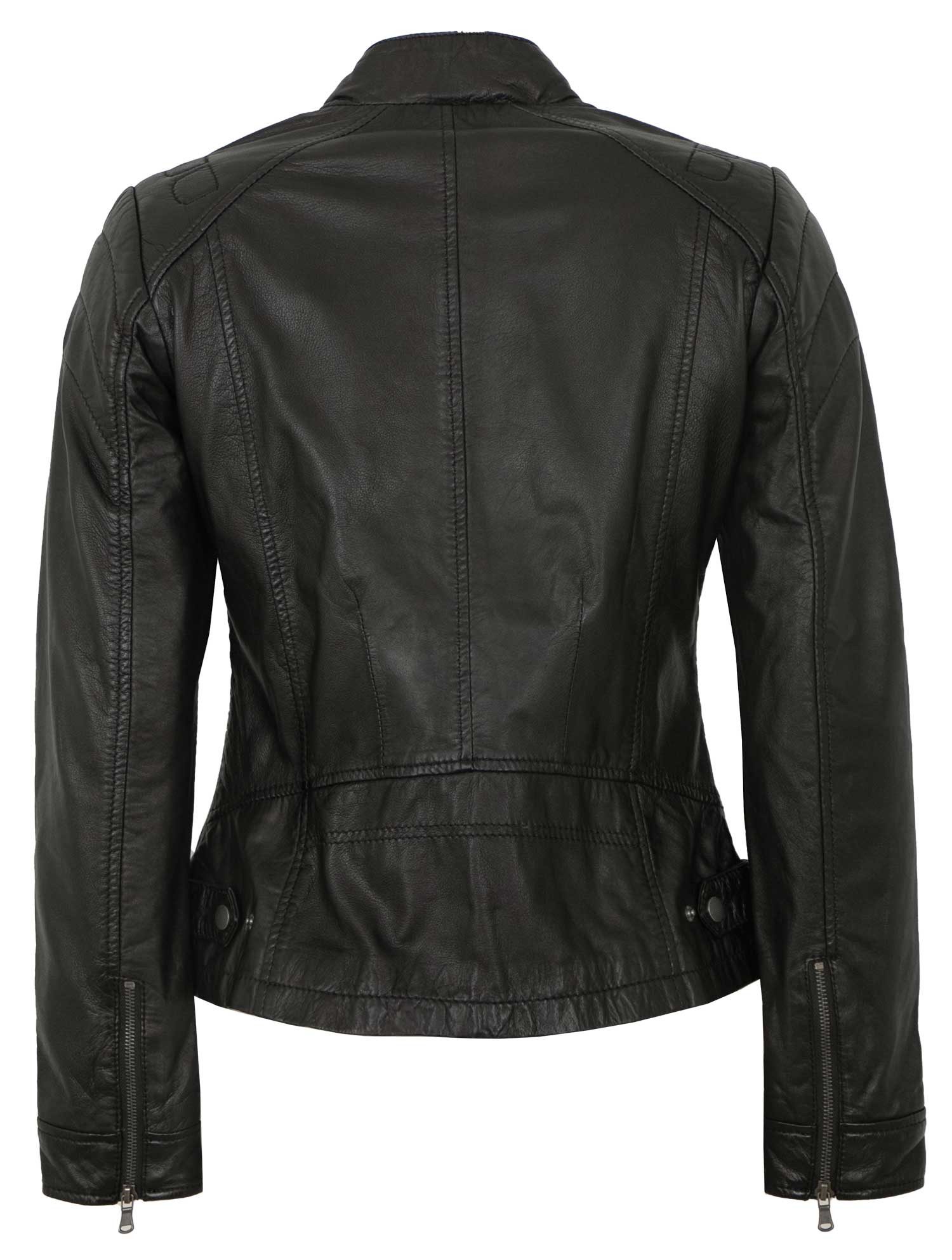 7eleven Lederjacke Eliza 7eleven - Damen Lederjacke Lammnappa schwarz