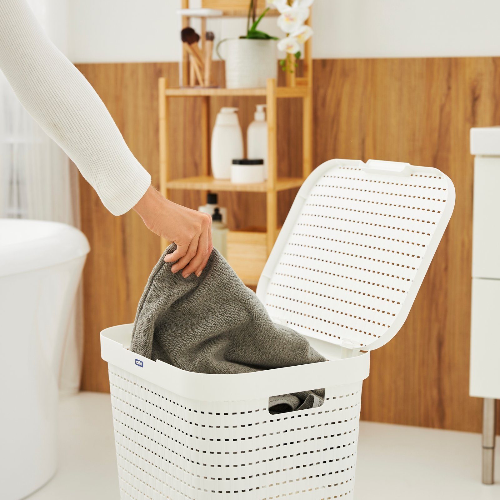 ROTHO Wäschekorb Wäschekorb Set Wäschesammler 55l günstig online kaufen