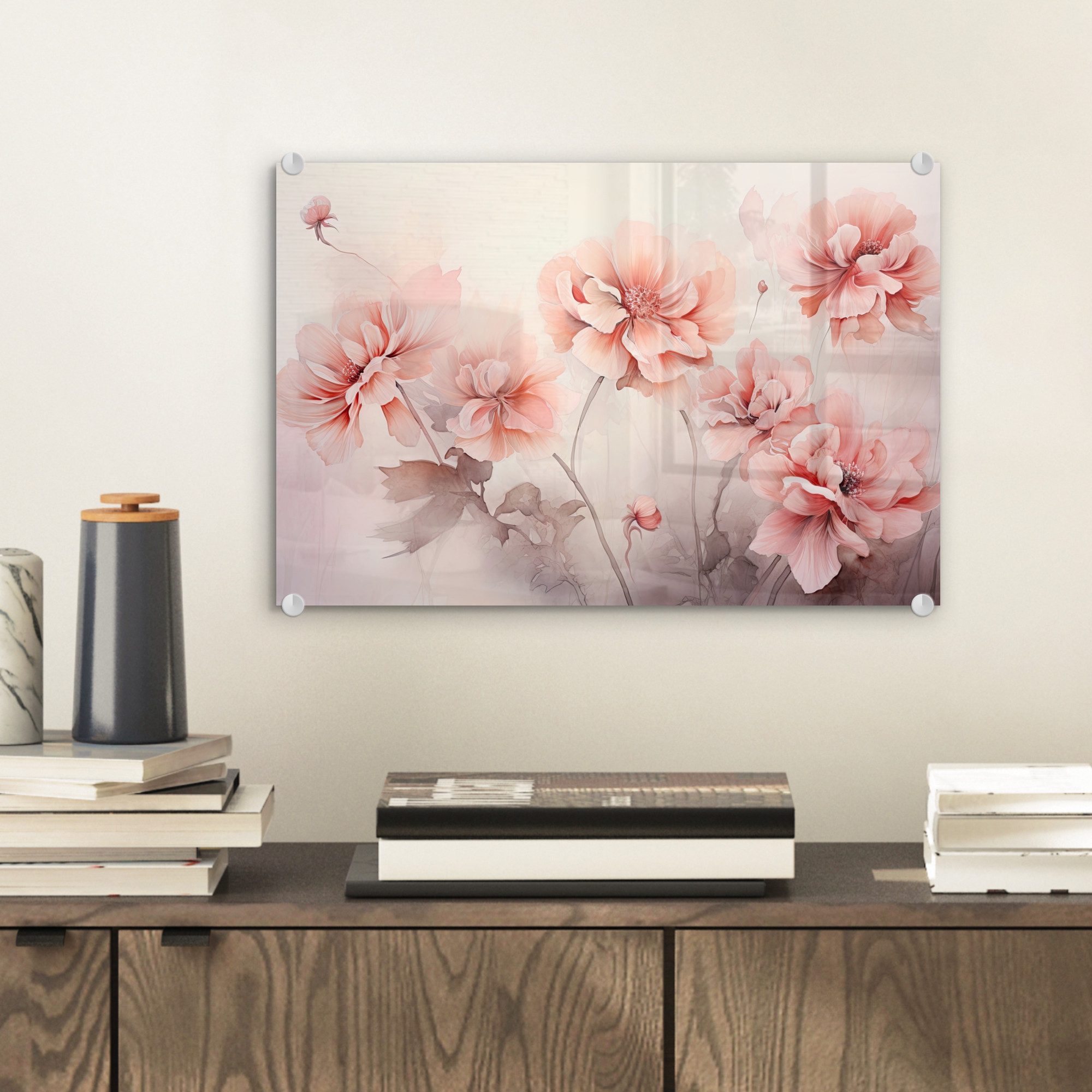 MuchoWow Acrylglasbild Blumen - Rosa - günstig online kaufen
