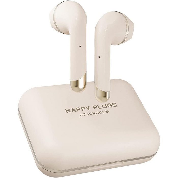 Happy Plugs Air 1 Plus Gold wireless In-Ear-Kopfhörer (Windgeräuschunterdrückung Qualcomm® CVC 8.0 4 Mikrofontechnologie Bluetooth True Wireless Ohrhörer Bluetooth-Kopfhörer)