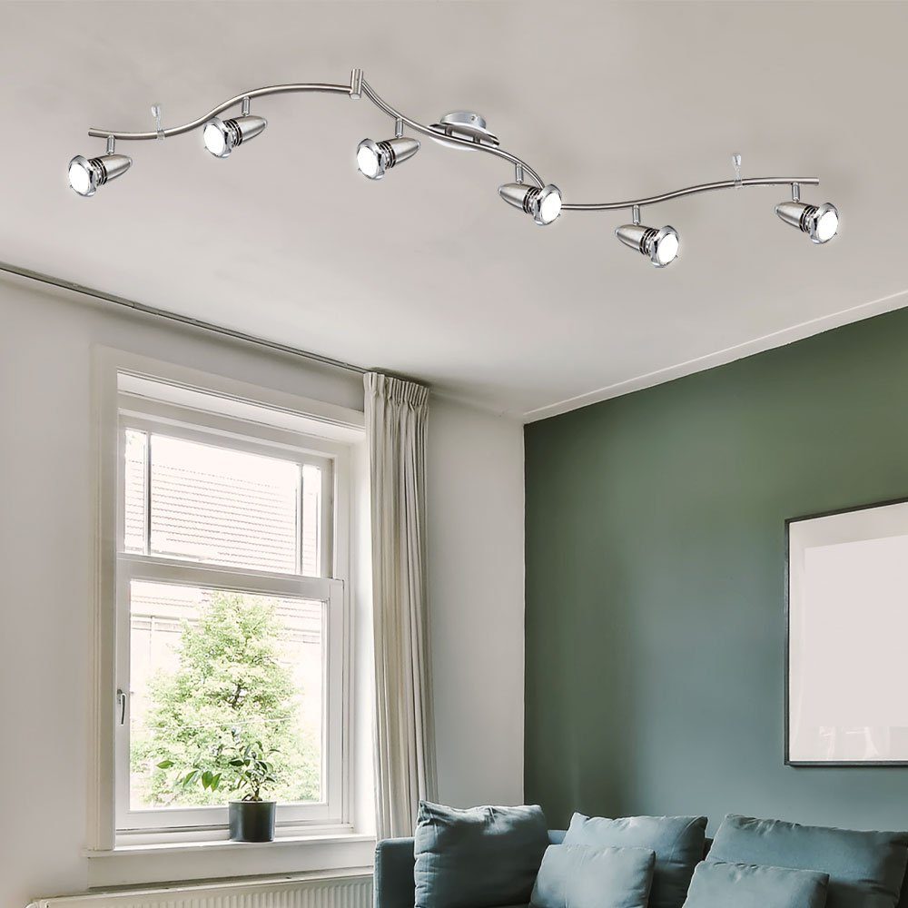 Lampe Balken Beleuchtung Decken drehbar 24 Spot LED inklusive, Deckenleuchte, LED etc-shop Leuchtmittel Chrom Warmweiß, Watt