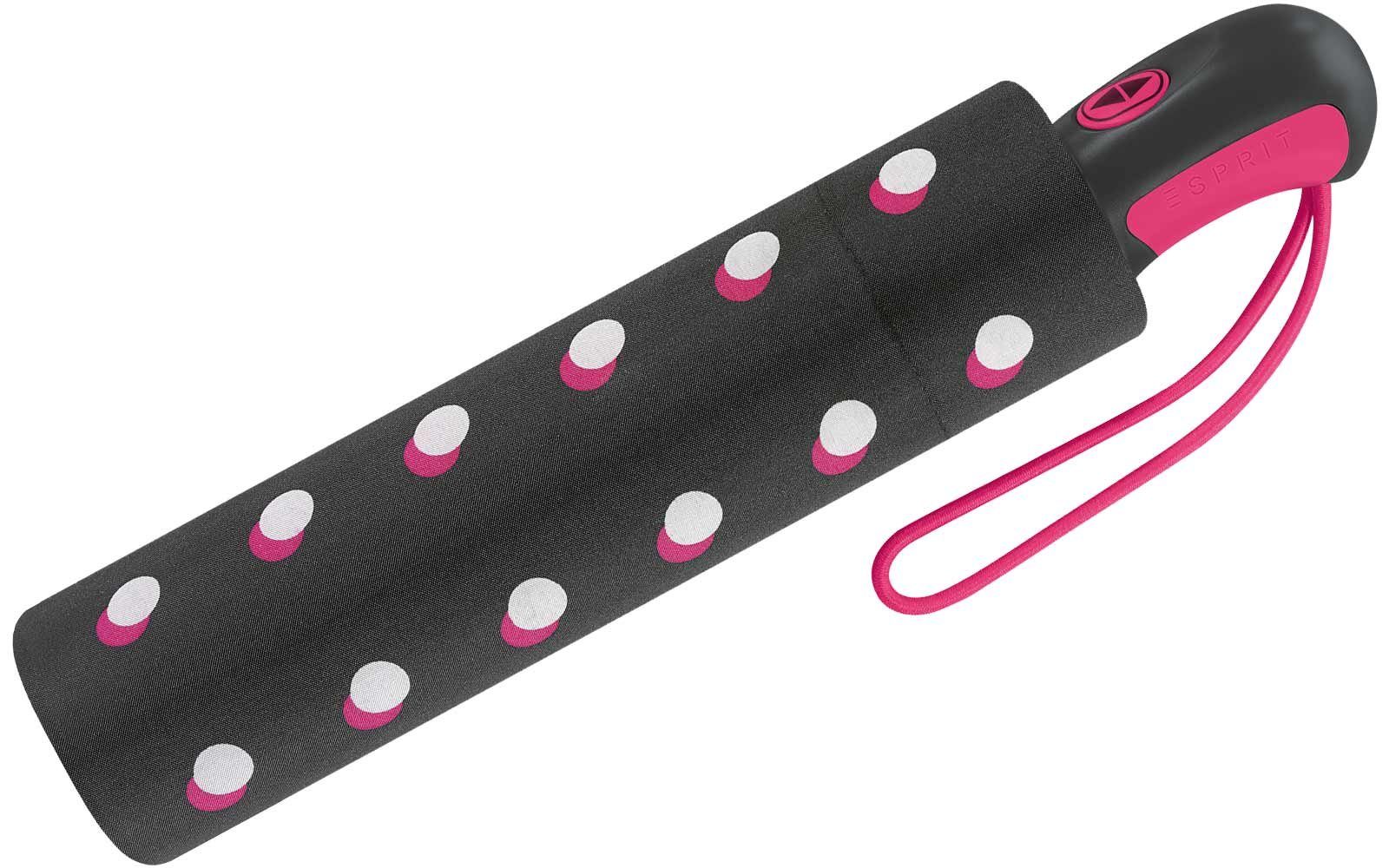 Design Eyecatcher Schirm das besondere schöner Damen mit Esprit Auf-Zu Taschenregenschirm Automatik, schwarz für als
