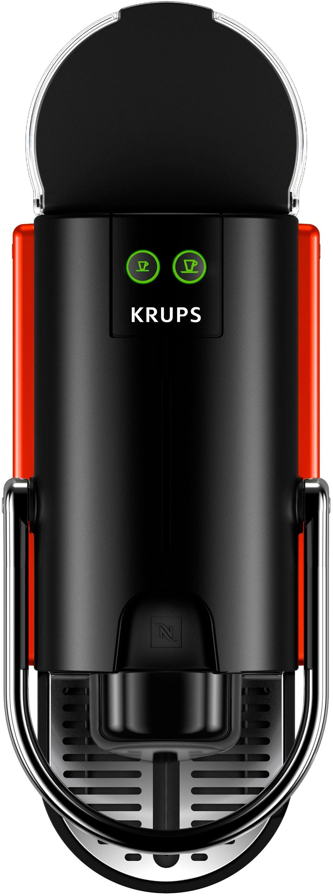 Kapselmaschine Willkommenspaket inkl. XN3045 Nespresso mit Kapseln Pixie 14 Red, von Krups,