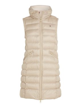 Tommy Hilfiger Steppweste MW PADDED GLOBAL STR LONG VEST in modischer, langer Form mit 2-Wege-Reißverschluss