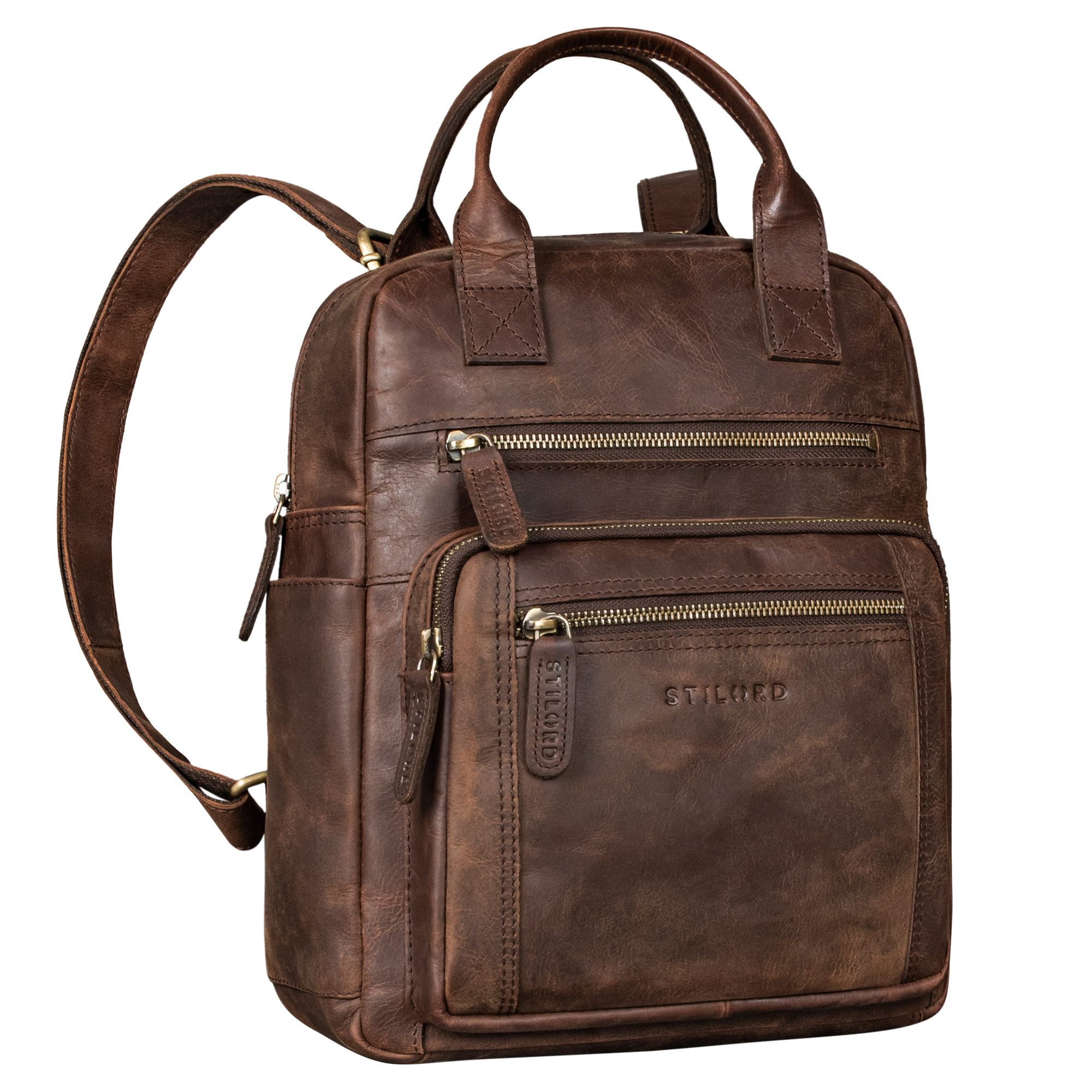 Cityrucksack "Zane" Freizeit-Rucksack Damen Leder Mittel-Groß
