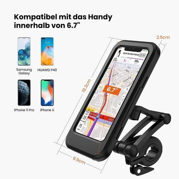 HYTIREBY Handyhalter für Fahrrad Motorrad Handy-Halterung, (wasserdichter mit Touchscreen, für Samsung/Huawei/Apple)