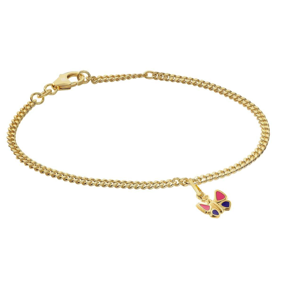 trendor Silberarmband 21586, Mädchen mit Schmetterling 925 Silber Vergoldet