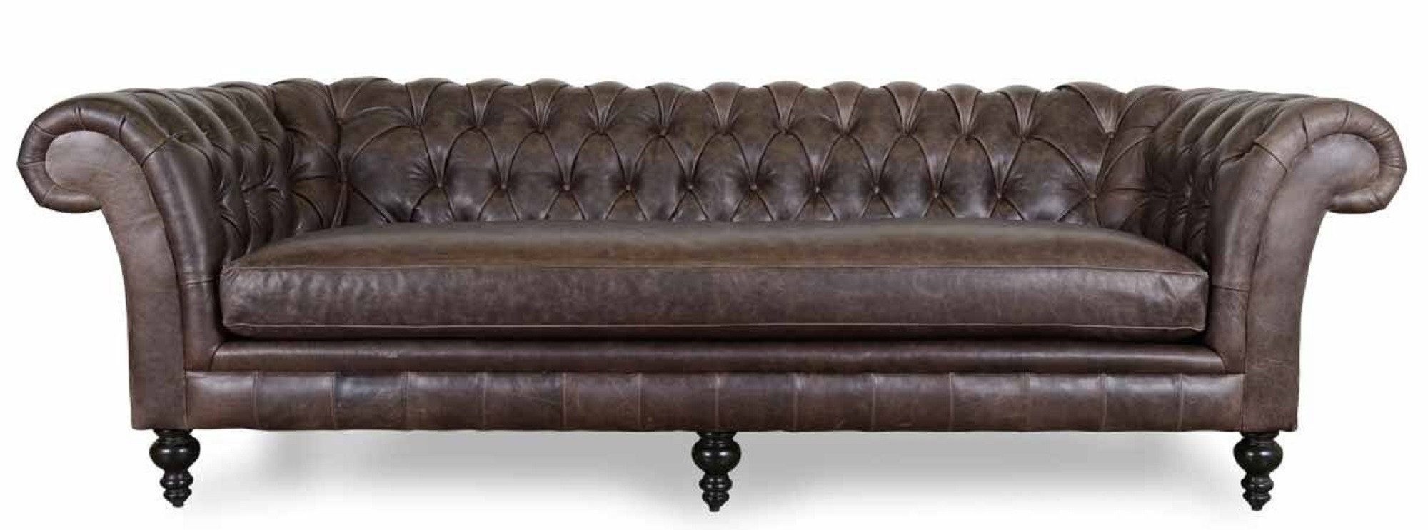 Xlmoebel Chesterfield-Sofa Großes XXL-Sofa Chesterfield 240cm Ledercouch Vintage 4-Sitzer, Hergestellt in Europa