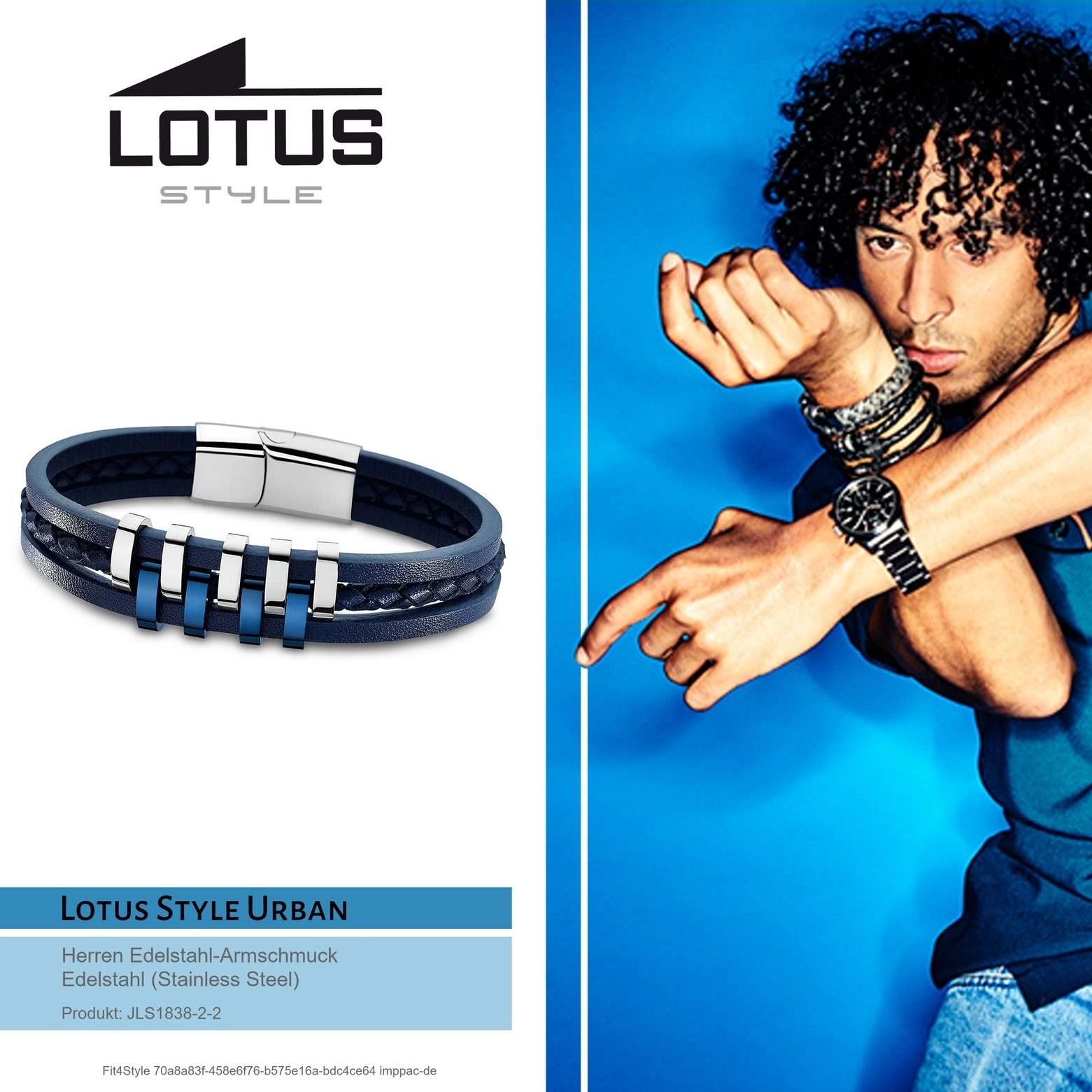 Herren Edelstahlarmband Armbänder blau Style Edelstahl Armband für (Stainless Style Lotus (Armband), silber Lotus Steel)