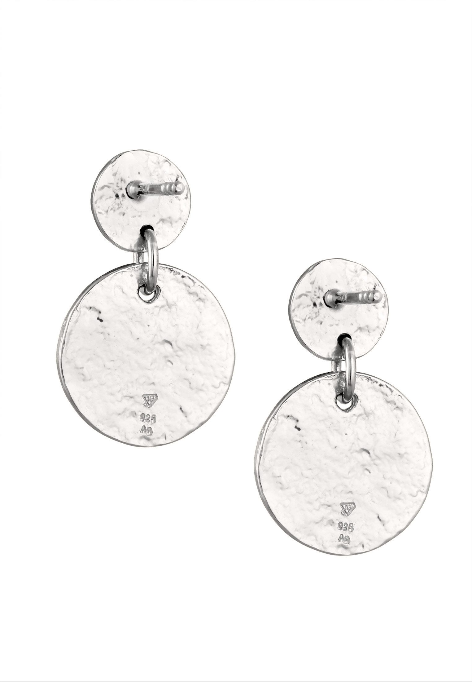 Elli Paar Ohrstecker Ohrhänge Plättchen Vintage Look 925 Sterling Silber