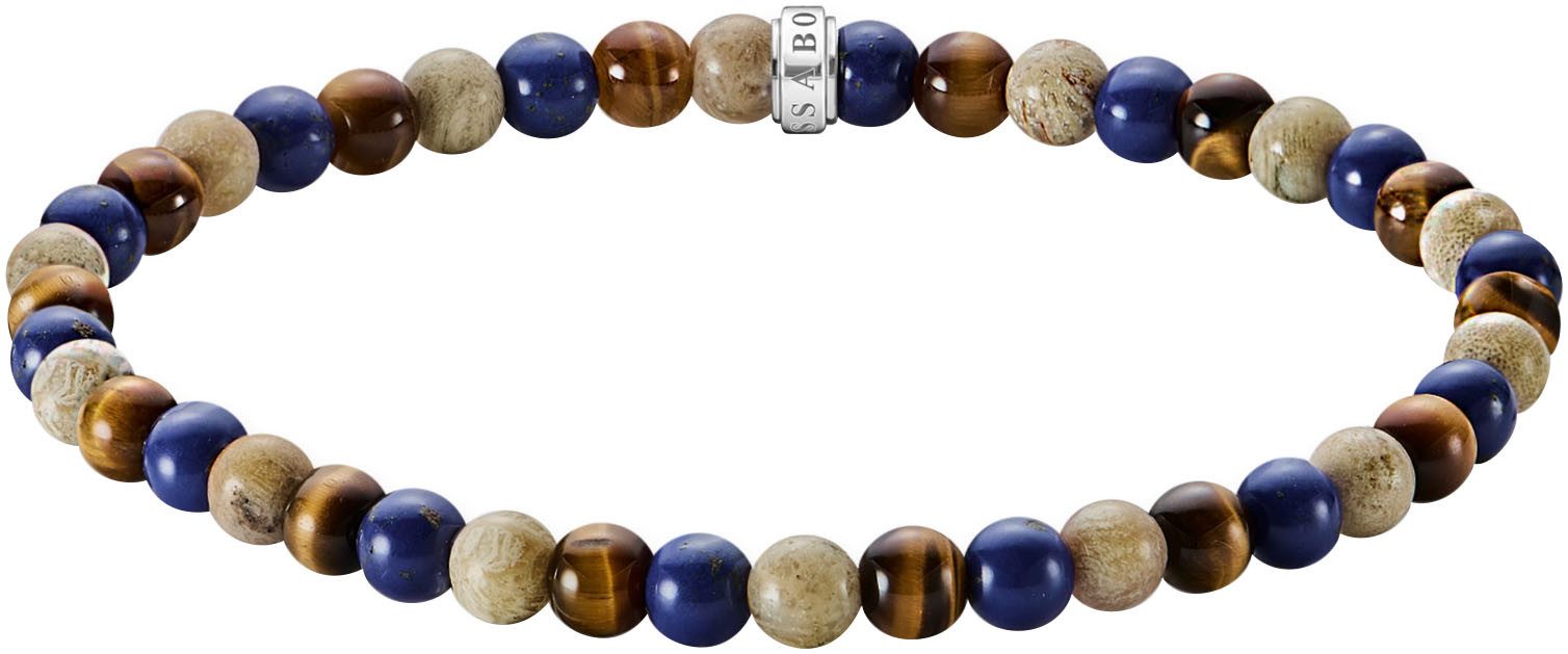 THOMAS SABO Armband Bead Armband, A2183-531-7-L21, mit Lapislazuli-Imitat, Tigerauge, Jaspis